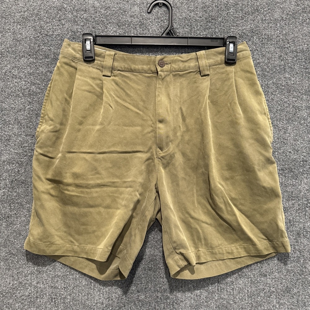 Tommy Bahama Relax Shorts Silk 35 Army Green Chino Golf Classic Outdoor Mens
